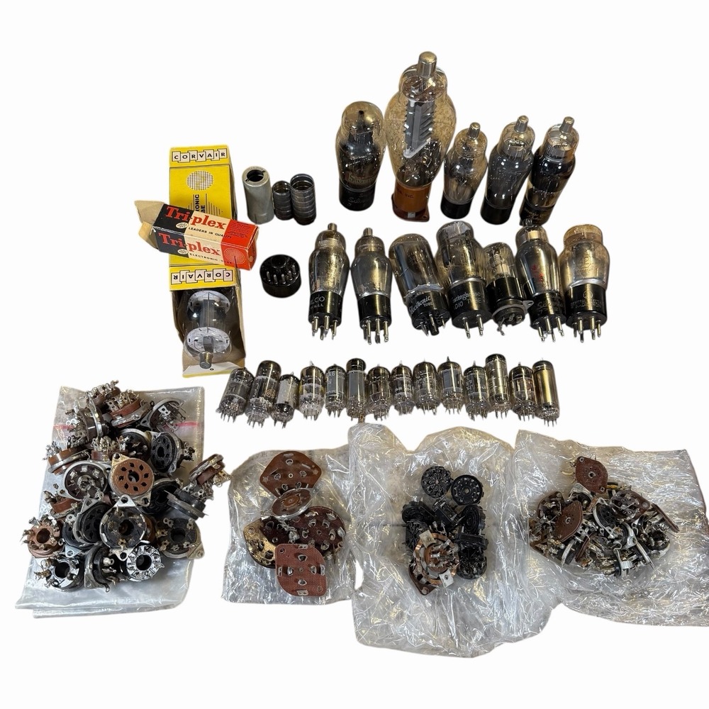 Vintage Vacuum Tube Lot Philco Westinghouse GE Silvertone Sockets Radio Parts
